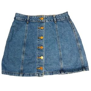 Forever 21 button down denim mini skirt VGUC